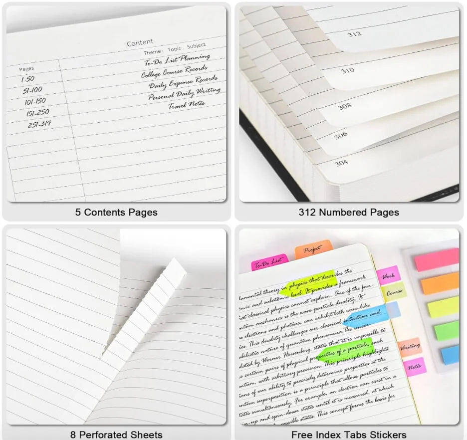 A5 pink hardcover journal with 180-degree lay-flat binding — smooth writing experience on 312 pages