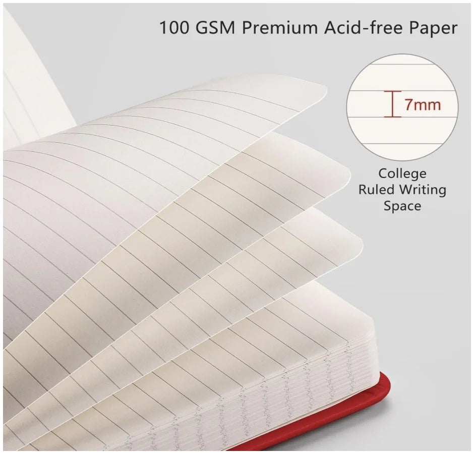 192-page A5 lined notebook with 100 GSM premium acid-free paper — luxury journal for writing and note-taking